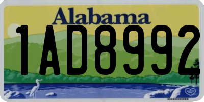 AL license plate 1AD8992