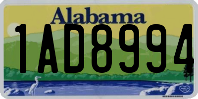 AL license plate 1AD8994