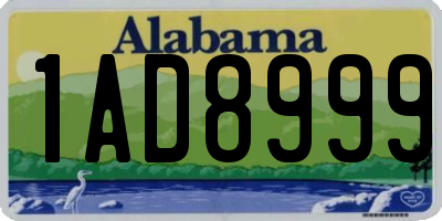 AL license plate 1AD8999