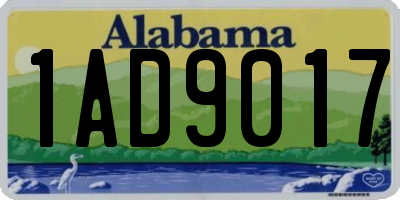 AL license plate 1AD9017