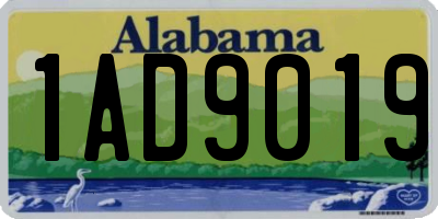 AL license plate 1AD9019