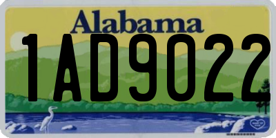 AL license plate 1AD9022