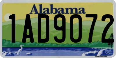 AL license plate 1AD9072