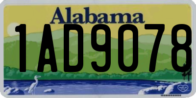 AL license plate 1AD9078