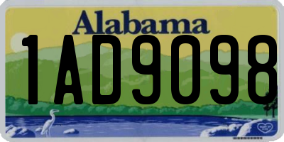 AL license plate 1AD9098