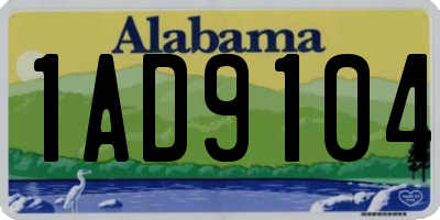 AL license plate 1AD9104