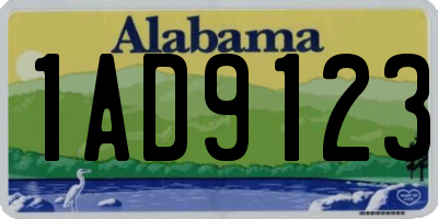 AL license plate 1AD9123