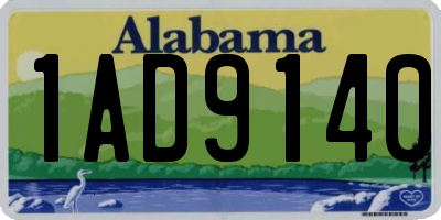 AL license plate 1AD9140