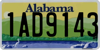 AL license plate 1AD9143