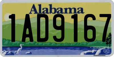 AL license plate 1AD9167