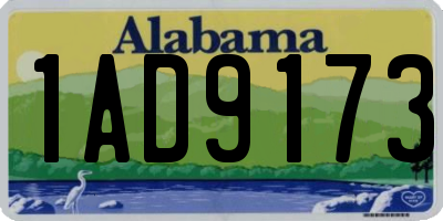 AL license plate 1AD9173