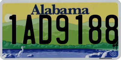 AL license plate 1AD9188