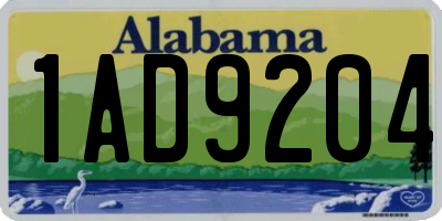 AL license plate 1AD9204