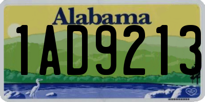 AL license plate 1AD9213