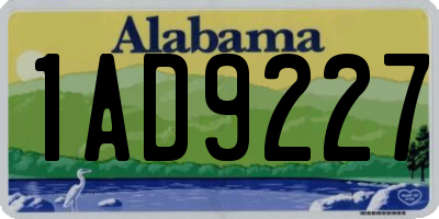 AL license plate 1AD9227