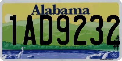 AL license plate 1AD9232