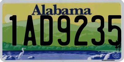AL license plate 1AD9235