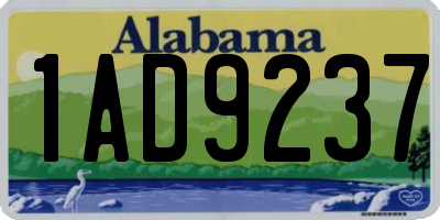 AL license plate 1AD9237