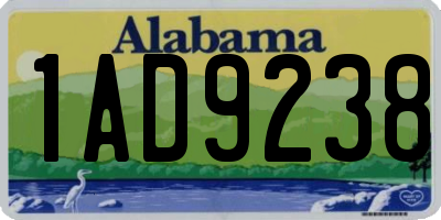 AL license plate 1AD9238
