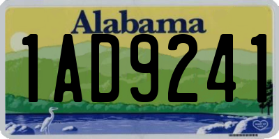 AL license plate 1AD9241