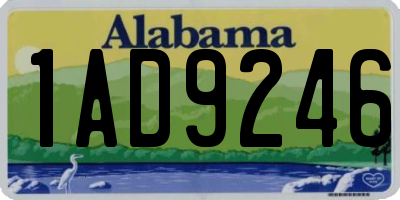 AL license plate 1AD9246