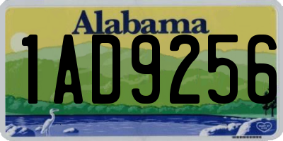 AL license plate 1AD9256