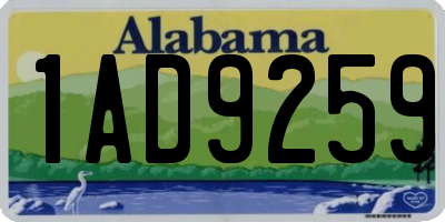 AL license plate 1AD9259
