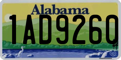 AL license plate 1AD9260