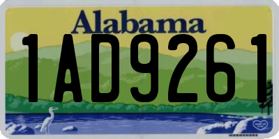 AL license plate 1AD9261