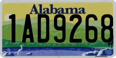 AL license plate 1AD9268