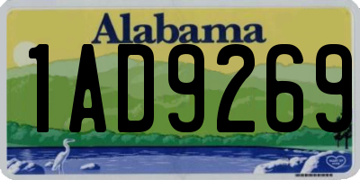 AL license plate 1AD9269