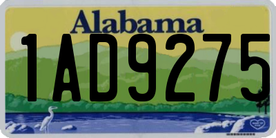 AL license plate 1AD9275