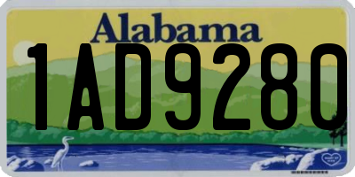 AL license plate 1AD9280