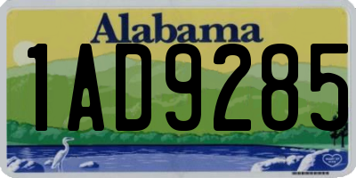 AL license plate 1AD9285
