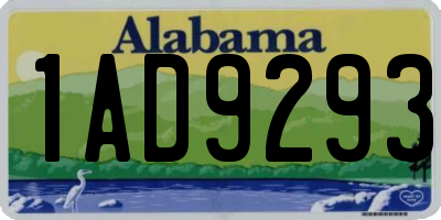 AL license plate 1AD9293