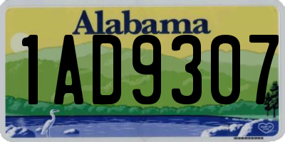 AL license plate 1AD9307