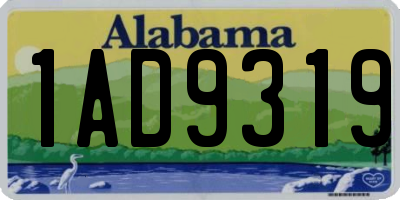 AL license plate 1AD9319