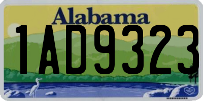 AL license plate 1AD9323