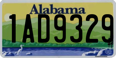 AL license plate 1AD9329