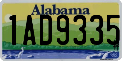 AL license plate 1AD9335