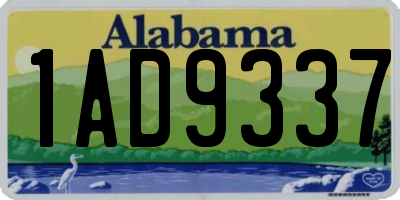 AL license plate 1AD9337