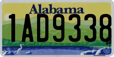 AL license plate 1AD9338