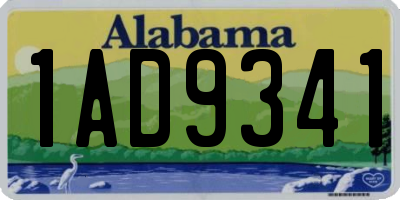 AL license plate 1AD9341