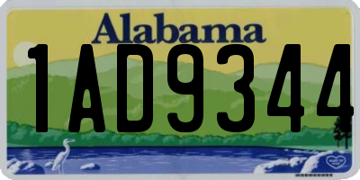 AL license plate 1AD9344