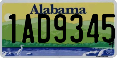 AL license plate 1AD9345