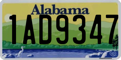 AL license plate 1AD9347