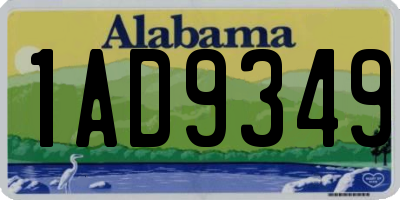 AL license plate 1AD9349