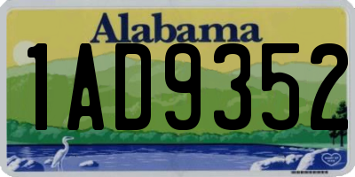 AL license plate 1AD9352
