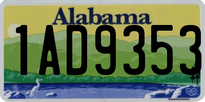 AL license plate 1AD9353