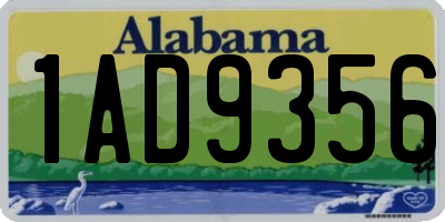 AL license plate 1AD9356
